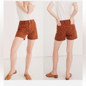 Madewell High Waist Brown Polka Dot Shorts